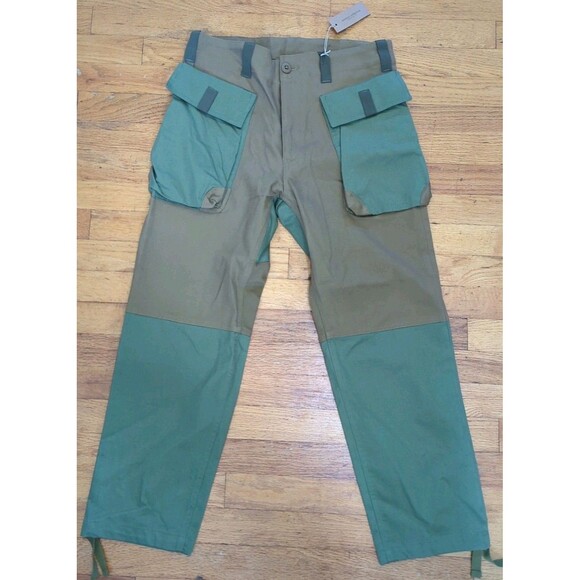 New Wasted Collective Cargo Hiking Field Pants Size Small Green Brown Japan NWT - Picture 1 of 11